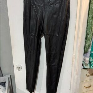 Zara Black Faux Leather Trousers